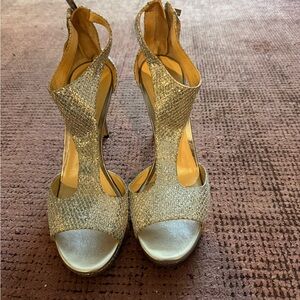 Jimmy Choo Shimmering Silver Heels